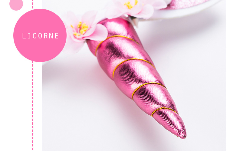 Serre-tête Licorne rose brillant pour fille