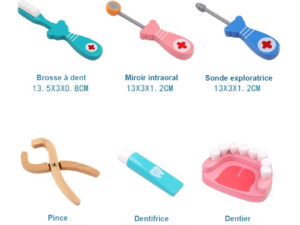 Outils du dentiste lot de 6 jouets en bois