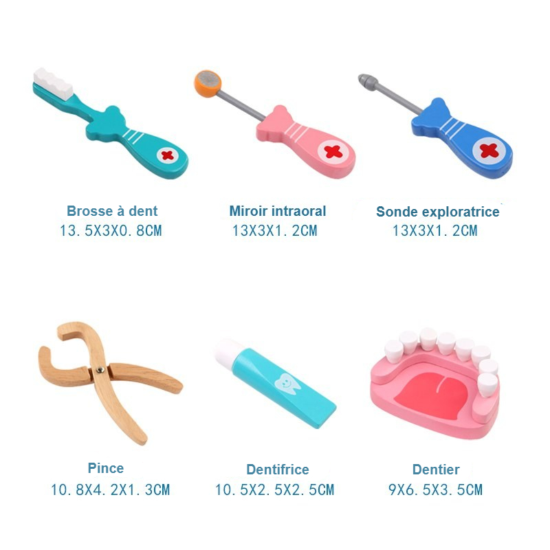 Jouets dentiste pour enfant - Lot de 6 pièces