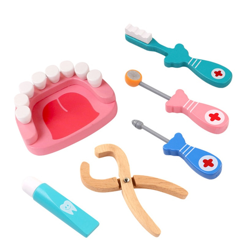 Kit De Dentiste Pour Enfants, Jouet Cadeau En Bois Pour éducation Précoce,  Kit De Médecin Pour Enfants Pour La Maison 