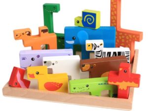 Animaux en bois - Jeu éducatifs blocs de construction