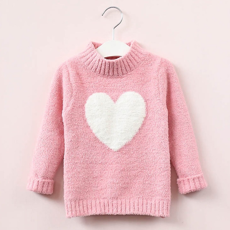 Pull fille manches longues - Couleur rose, jaune ou blanc