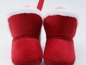 Bottines en suédine bébé couleur rouge