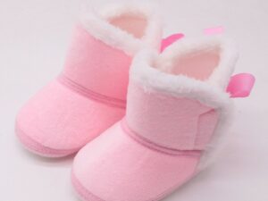 Bottines en suédine bébé - couleur rose