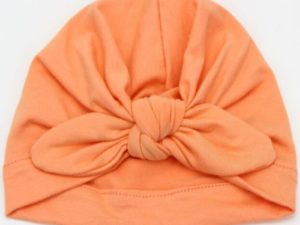 Bonnet turban bébé couleur orange