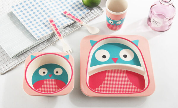 Vaisselle bébé bambou - Modèle hibou