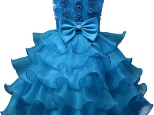 Robe élégante pour fille, occasions mariages ou fiançailles - Couleur bleu