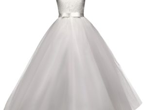 Robe blanche et longue demoiselle d'honneur