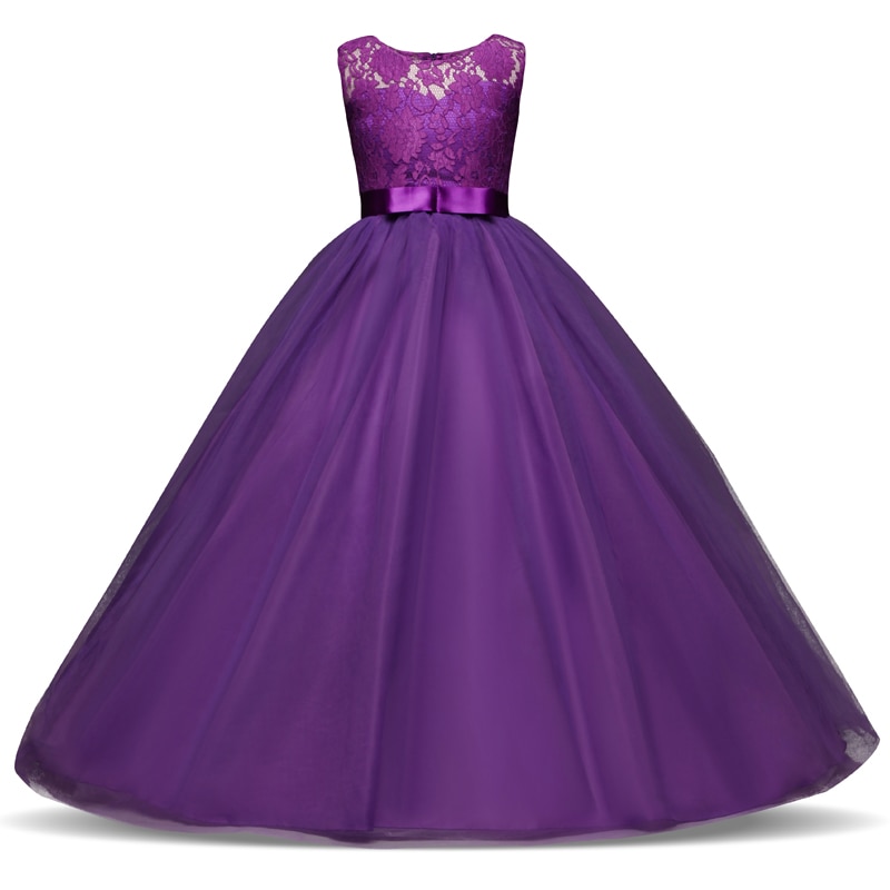 Robe longue demoiselle d honneur mariage Robe dentelle fille 5 a 14 ans