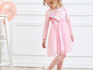 Robe Fille 2 A 8 Ans Anniversaire Broderie Licorne Papillons Animaux