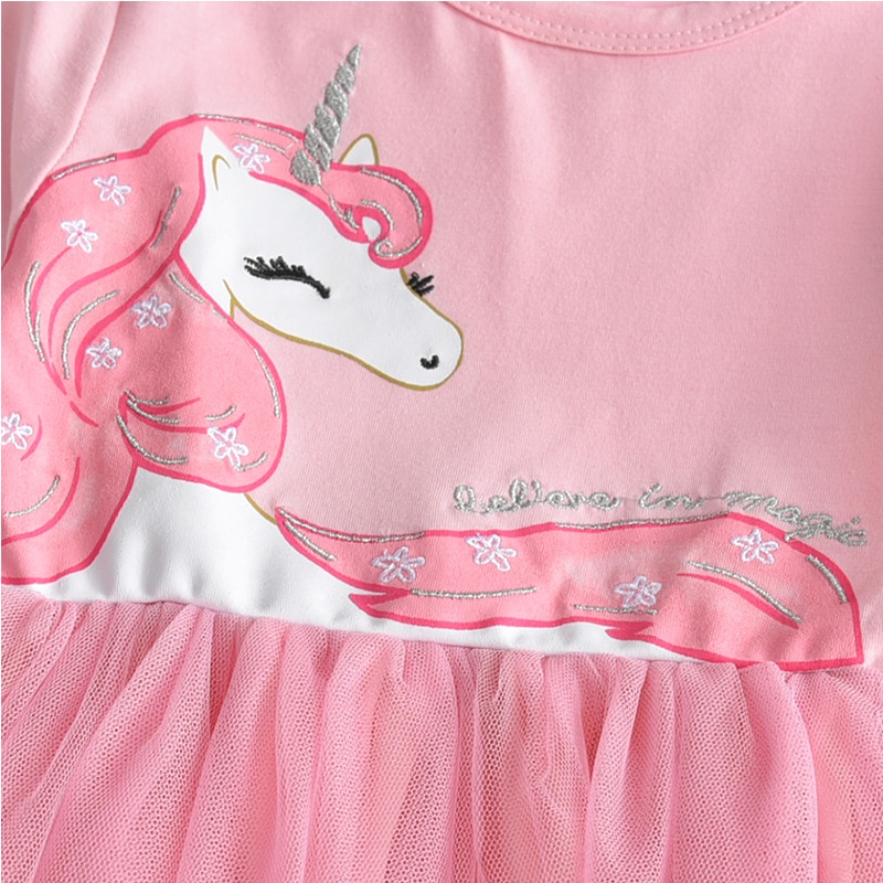 Robe fille 2 à 8 ans - Anniversaire - Broderie Licorne, Papillons, Animaux