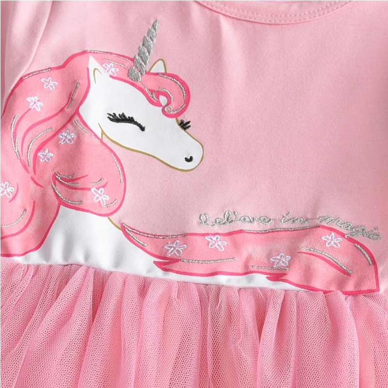 Robe fille 2 à 8 ans - Anniversaire - Broderie Licorne, Papillons, Animaux