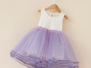 Robe mauve avec tutu mi longue pour enfant fille