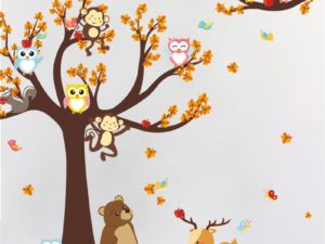 Sticker mural animaux dans la forêt - Sticker chambre garçon ou fille