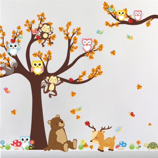 Sticker mural animaux dans la forêt - Sticker chambre garçon ou fille