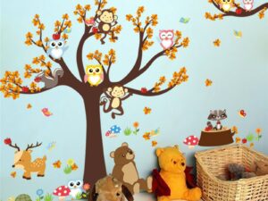 Sticker mural animaux dans la forêt - Sticker chambre enfant / bébé