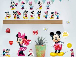 Stickers muraux Mickey et Minnie chambre bébé fille ou garçon
