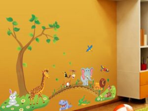 Sticker mural animaux à coller sur le mur de la chambre enfant / bébé