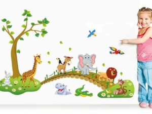 Sticker mural animaux de la jungle pour chambre enfant