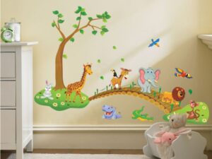 Sticker mural animaux de la jungle