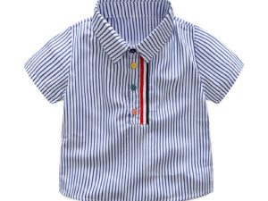Chemise enfant à rayures bleues