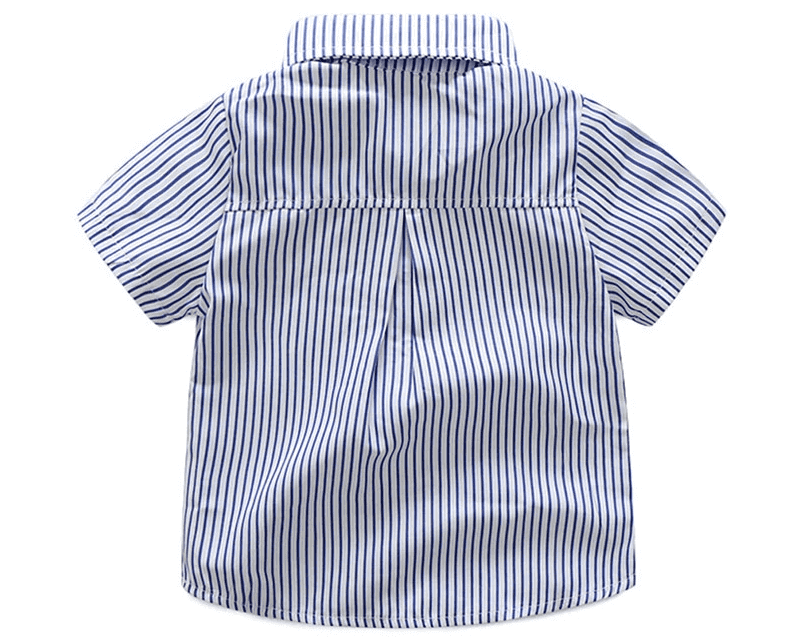 Chemise garçon rayures bleues