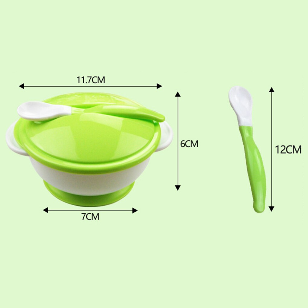 Assiette bébé ventouse avec couvercle et cuillère