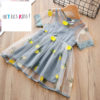 Jolie robe pour fille couleur bleu gris