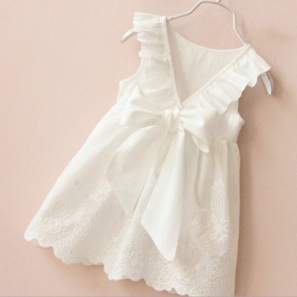 Robe blanche dentelle pour fille