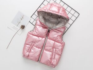 Doudoune sans manches fille couleur rose