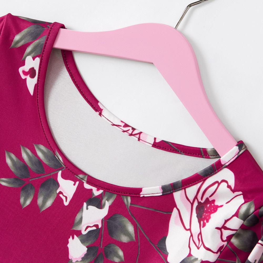 Col rond de la robe longue d'été pour fille - FLORAL BOHEMIAN
