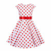 Robe ROCKABILLY fille, robe blanche à pois rouges