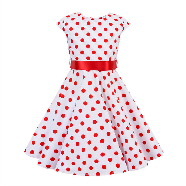 Robe ROCKABILLY fille rouge / noir à pois