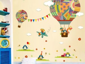 Sticker mural montgolfière chambre enfant