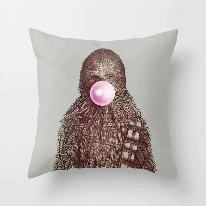 Housse de coussin Chewbacca bulle de chewing-gum