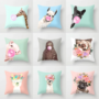 Housses de coussin animaux chewing-gum