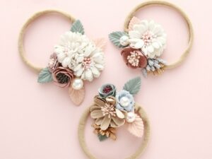 Bandeau bébé à fleurs