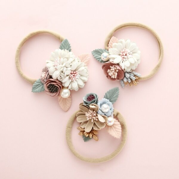 Bandeau bébé à fleurs