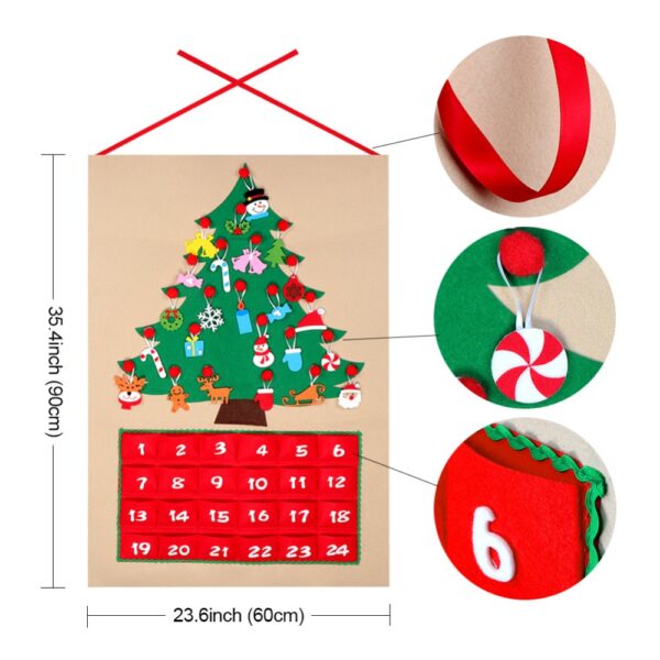 Dimensions calendrier de l'Avent Sapin de Noël