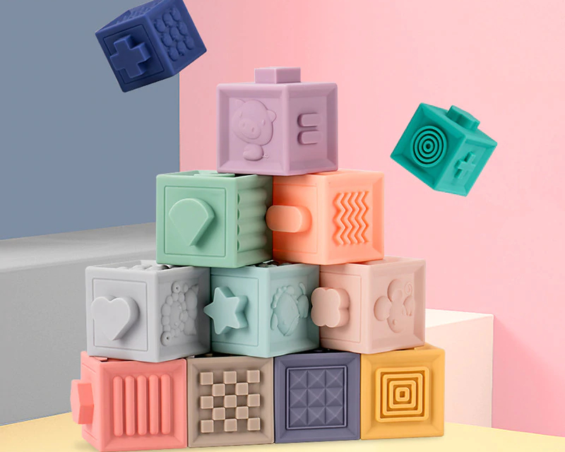 Blocs à empiler pour bébé - 12 blocs 3D - Jeu éducatif