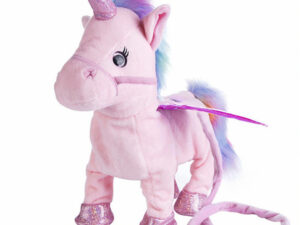 Licorne rose qui marche - Jouet peluche