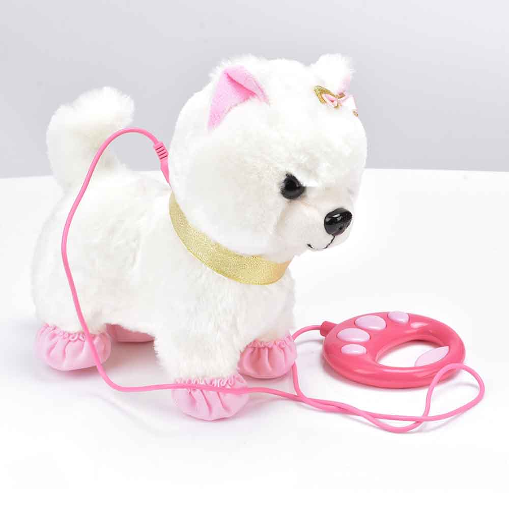 peluche chien rose