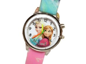 Montre Reine des Neiges lumineuse - Couleur Rose et bleu