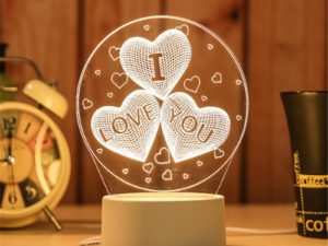 Veilleuse LED design Cœurs