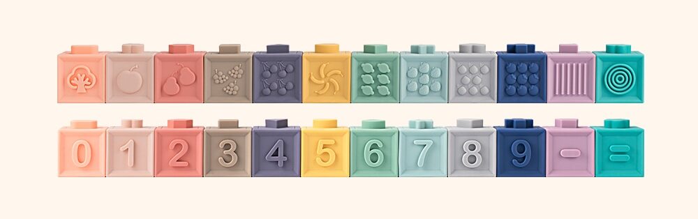 Lot 12 cubes à empiler pour bébé