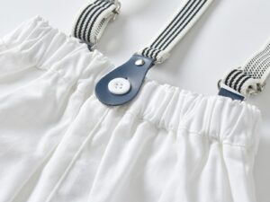 Pantalon blanc avec bretelles pour bébé garçon