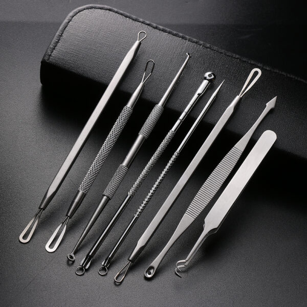 Kit tire-comédons, pince, pointe pour enlever points noirs et acné