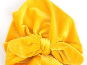 Bonnet turban bébé jaune