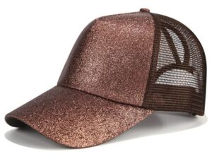 Casquette queue de cheval femme marron