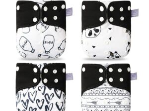 Couches lavables pour bébé - Couleur noir et blanc